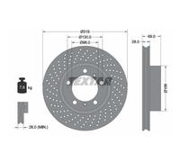 TEXTAR Disco Ø315 Ventilado Delantero Izquierdo para Porsche Boxster Cayman 981
