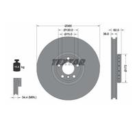 TEXTAR Disco de Freno Ø385 Ventilado Frontal Derecho para BMW X5 X6 E70 F15 F85