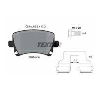 TEXTAR Forros de Freno Traseros para VW Passat Variant Touran Audi A3 Sportback