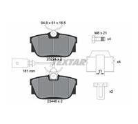 TEXTAR Forros de Freno Traseros para VW Transporter IV Bus Sharan Seat Alhambra