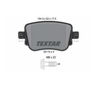 TEXTAR Pastillas Freno Trasero para Audi Q3 A1 Sportback Seat