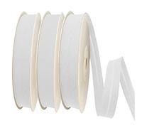 TEXTEX = Bies de 30mm de Ancho. 50% Algodón y 50% Poliéster. Pack de 3 Piezas de 10m Cada Una - (Blanco/Blanco/Blanco)