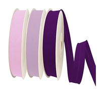 TEXTEX = Bies de 30mm de Ancho. 50% Algodón y 50% Poliéster. Pack de 3 Piezas de 10m Cada Una - (Rosa/Lila/Morado)