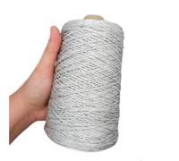 TEXTEX = Cono de Cuquillo de Lamé con Lurex. Hilo para Tricot, Croché y Ganchillo. Composición Rayón 95% y 5% Lurex. 1 Cono de 200grs y 400mts - (Gris y Plateado)