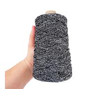 TEXTEX = Cono de Cuquillo de Lamé con Lurex. Hilo para Tricot, Croché y Ganchillo. Composición Rayón 95% y 5% Lurex. 1 Cono de 200grs y 400mts - (Negro y Plateado)