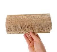TEXTEX = Fleco de Cuquillo de Lamé con Lurex para Coser. Vestidos de Fiesta y Carnaval. Composición Rayón 95% y Lurex 5%. Largo de 5cm. Piezas de 5m - (Beige & Oro)