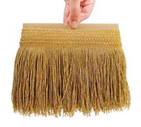 TEXTEX = Fleco de Cuquillo de Lamé con Lurex para Coser. Vestidos de Fiesta y Carnaval. Composición Rayón 95% y Lurex 5%. Largo de 15cm. Piezas de 5m - (Oro & Oro)