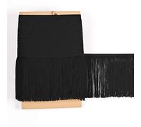 TEXTEX = Fleco de Cuquillo para Coser de Flamenca y Sevillana. Composición Rayón 100%. Largo de 20cm. Piezas de 5m - (Negro)