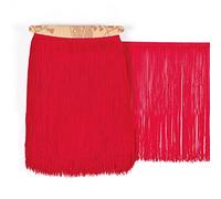 TEXTEX = Fleco de Cuquillo para Coser de Flamenca y Sevillana. Composición Rayón 100%. Largo de 40cm. Piezas de 5m - (Rojo Ferrari)