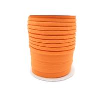 TEXTEX = Vivo al Bies para Proyectos de Costura, Decoración y Manualidades. Composición 50% Algodón y 50% Poliéster. Ancho Total 15mm, Cordón 5mm y Solapa 10mm. Carrete 10 Metros - (Naranja)