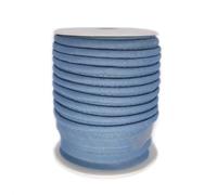 TEXTEX = Vivo al Bies para Proyectos de Costura, Decoración y Manualidades. Composición 50% Algodón y 50% Poliéster. Ancho Total 15mm, Cordón 5mm y Solapa 10mm. Carrete 10 Metros - (Azul Medio)