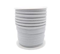 TEXTEX = Vivo al Bies para Proyectos de Costura, Decoración y Manualidades. Composición 50% Algodón y 50% Poliéster. Ancho Total 15mm, Cordón 5mm y Solapa 10mm. Carrete 10 Metros - (Gris Claro)