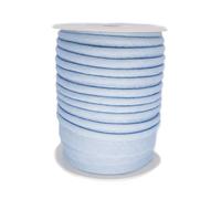 TEXTEX = Vivo al Bies para Proyectos de Costura, Decoración y Manualidades. Composición 50% Algodón y 50% Poliéster. Ancho Total 15mm, Cordón 5mm y Solapa 10mm. Carrete 10 Metros - (Azul Claro)