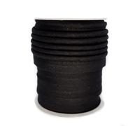 TEXTEX = Vivo al Bies para Proyectos de Costura, Decoración y Manualidades. Composición 50% Algodón y 50% Poliéster. Ancho Total 15mm, Cordón 5mm y Solapa 10mm. Carrete 10 Metros - (Negro)