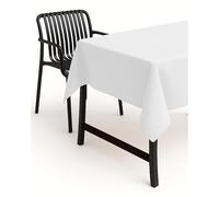 TextilDepot24 - Mantel para mesa de jardín, imitación de lino, antimanchas, repele el agua, no necesita planchado, Blanco, 130 x 130 cm