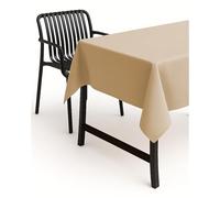 TextilDepot24 - Mantel para mesa de jardín, imitación de lino, antimanchas, repele el agua, no necesita planchado, arena, 130 x 130 cm