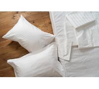 TextilDepot24 Ropa de cama de 20 mm, rayas con cierre de hotel, 100% algodón, funda de almohada y funda de edredón