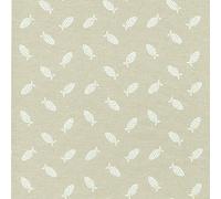 Textiles français Tela de algodón estampada - LES PETITS POISSONS tela peces - blanco y beige perla - 100% algodón suave | ancho: 140 cm (por metro lineal)*