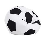 Textilhome - Puff Pelota de Fútbol 90 cm | Puf Gigante Infantil y Juvenil, Moldeable con Relleno Incluido, Tejido PVC Resistente, Doble Costura,Ideal para Dormitorio, Salón o Sala Gaming