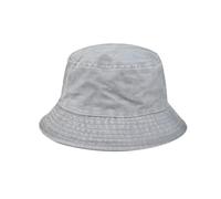 Textiluna Solid Cotton Washed Denim Bucket Hats Unisex Bob Folding Fisherman Wide Brim Caps Hip Hop(Gray)
