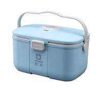 Textiluxe Medicine Box,Caja para medicina, Caja medicinas grande,multifunción Caja de medicamentos con asa para, medicamentos y cosméticos (Azul)