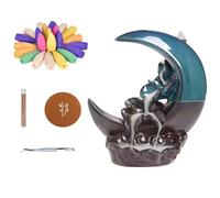 Textiluxe Quemadores de Incienso en Cascada, Quemador Incienso Cascada,incensario de reflujo, con 100 Conos de Incienso de reflujo + 30 Varillas de Incienso,Porta-Incienso para decoración del hogar