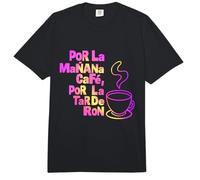 Texto Blanco por LA Manana Cafe por LA Tarde Ron Comfort Colors Adult Heavyweight T-Shirt