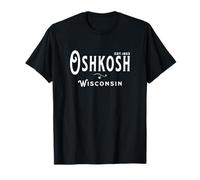 Texto Blanco Vintage Souvenir Visita Oshkosh Wisconsin Camiseta