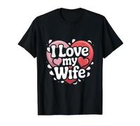 Texto de «Amo a mi Esposa, corazón y Esposo» Camiseta gráfica económica, Hombre, Negro, XL