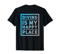 Texto de Buceo retroimpreso Funny Divers Diving Is My Happy Place Camiseta
