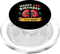 Texto de Humor Divertido Divertido Feliz Primer cumpleaños a mi Nuevo riñón PopSockets PopGrip para MagSafe