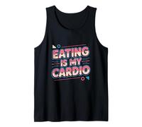 Texto de Humor Divertido Divertido para los Amantes de la Comida Comer es mi Cardio Camiseta sin Mangas