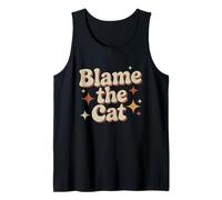 Texto de Humor Divertido Gente Divertida Citas Divertidas de Gatos Culpar al Gato Camiseta sin Mangas