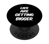 Texto de Humor Divertido Gente Divertida Las mentiras Divertidas se están Haciendo más Grandes PopSockets PopGrip Adhesivo