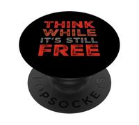 Texto de Humor Divertido La Gente Divertida Piensa Mientras todavía es Gratis PopSockets PopGrip Adhesivo