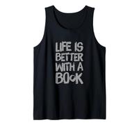 Texto de Humor Divertido para Personas La Vida Divertida es Mejor con un Libro Camiseta sin Mangas