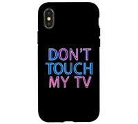 Texto de humor gracioso Cita de TV divertida Los propietarios de televisión no tocan mi televisor Carcasa para iPhone X/XS