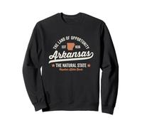 Texto de luz de Estado Natural con diseño Deportivo Vintage de Arkansas Sudadera