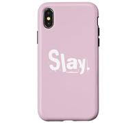 Texto divertido de una palabra para mujeres y niñas con actitud matar Carcasa para iPhone X/XS