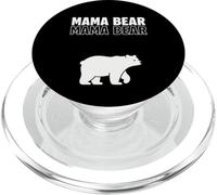 Texto en Negrita de Mama Bear con gráfico de Silueta de Oso PopSockets PopGrip para MagSafe