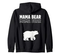 Texto en Negrita de Mama Bear con gráfico de Silueta de Oso Sudadera con Capucha