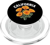 Texto envejecido de California con amapolas de acuarela PopSockets PopGrip para MagSafe