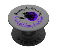 Texto Morado Cuando Las Brujas montan Cerca de Halloween PopSockets PopGrip Adhesivo
