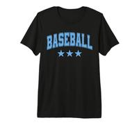Texto Retro clásico de Baseball All Light Blue Stars Camiseta Premium