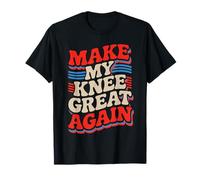 Texto Retro Make My Knee Great Again Camiseta