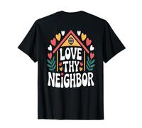 Texto retroimpreso Divertido para la Gente Funny Love Thy Neighbor Camiseta