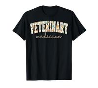 Texto Vintage Floral Medicina Veterinaria Camiseta