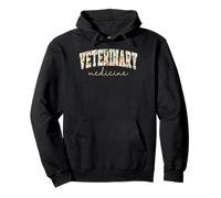 Texto Vintage Floral Medicina Veterinaria Sudadera con Capucha