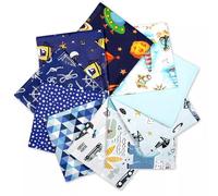 Textrend Juego de tela de patchwork, 100 % algodón, 20 unidades, 40 x 40 cm (azul/niño)