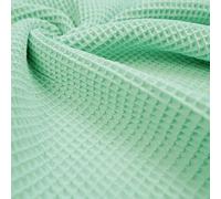Textrend, Tejido de algodón por metros, Waffle 100% algodón, tejido gofre, tejido suave antialérgico, 1x1,6m, retales (Menta)